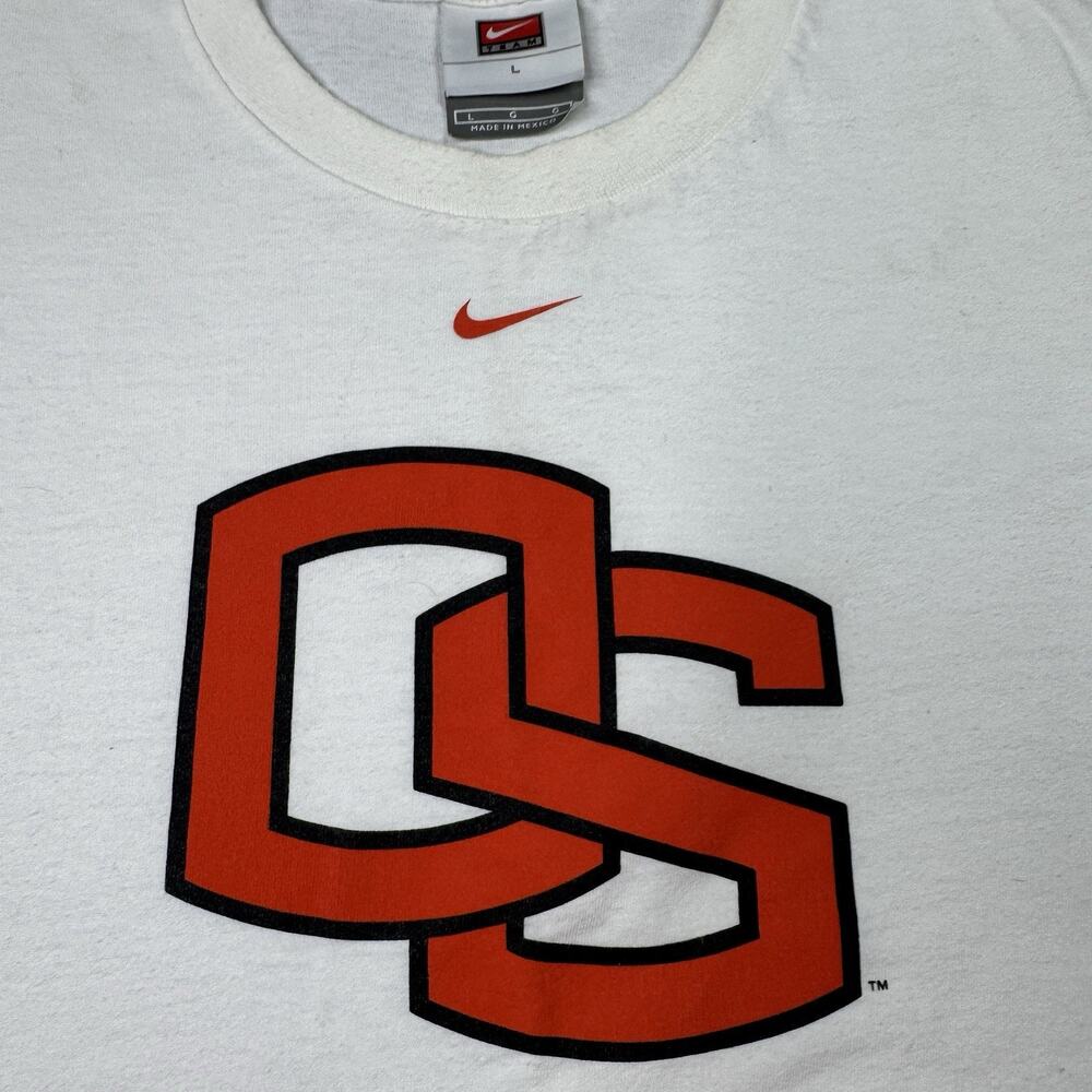 Vintage Nike Oregon State Beavers Shirt Center Swoosh Script Logo Crew Neck Tee - Picture 3 of 5